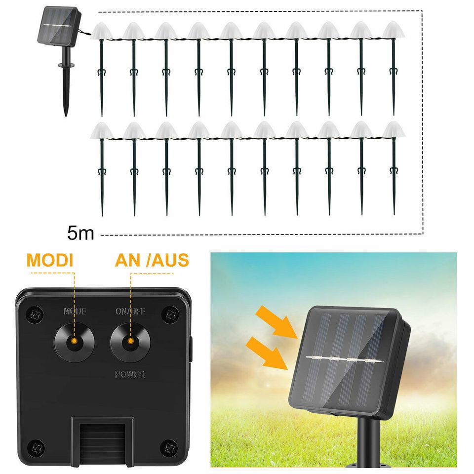 ✅NEU✅10x 20x Pilz Solarlampe Solarleuchte Gartenlicht Garten 5 in Bad Soden am Taunus