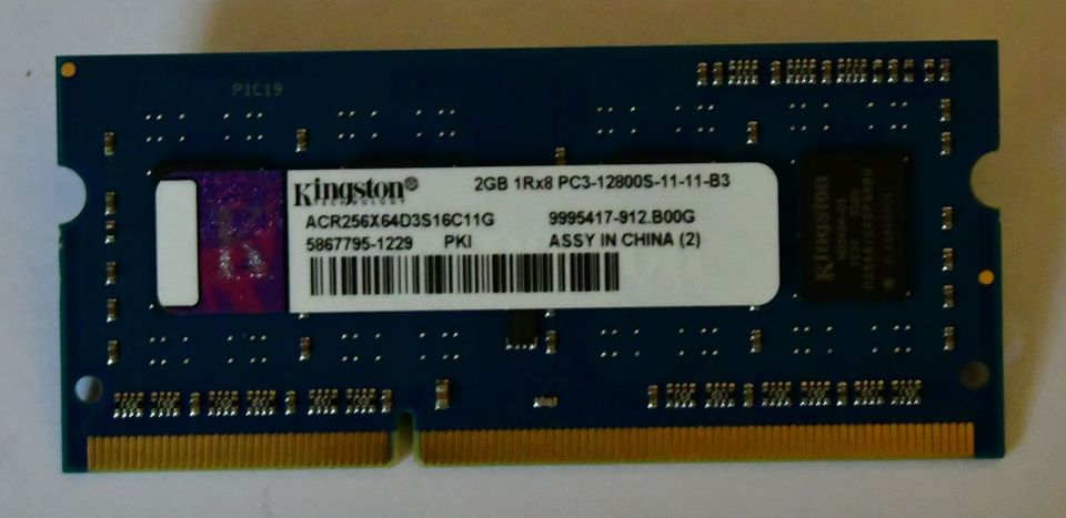 DDR3-12800S, 1 x 2 GB RAM, gebr. in Hohnstein