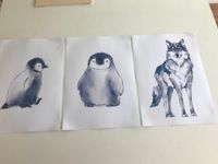 schöne 3 Poster Pinguin Wolf, gut für die 2.Runde, grau auf weiß Hessen - Kelkheim Vorschau