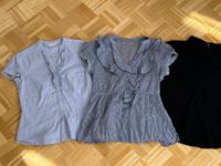 Figurbetonte Blusen kurzarm stretch schwarz blau gestreift M 38 Bayern - Weilheim Vorschau