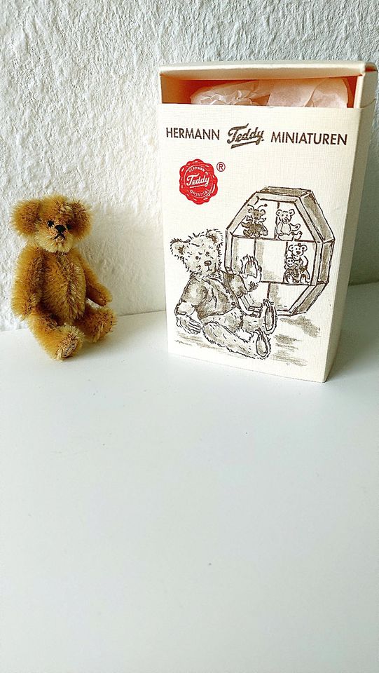 Bär HERMANN „Miniatur Teddy Junior“ MOHAIR 7cm + BOX limitiert in Lüneburg