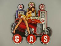 GAS Wandschild Pin Up Tankstelle Blechschild 38x37cm Krummhörn - Greetsiel Vorschau