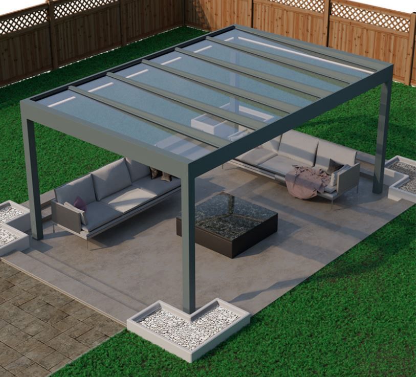 Terrassenüberdachung Glas freistehend 601 x 400 cm anthrazit in Marl