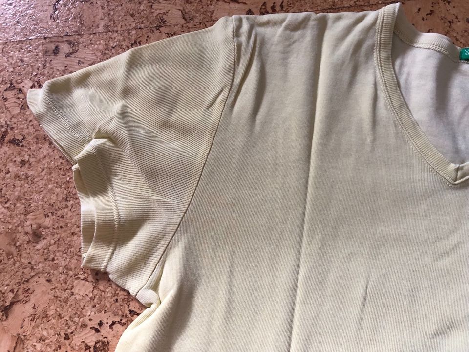 ❤️ BENETTON Marken Damen Basic Shirt Gr.S 36 38 gelb kurzarm in Köln
