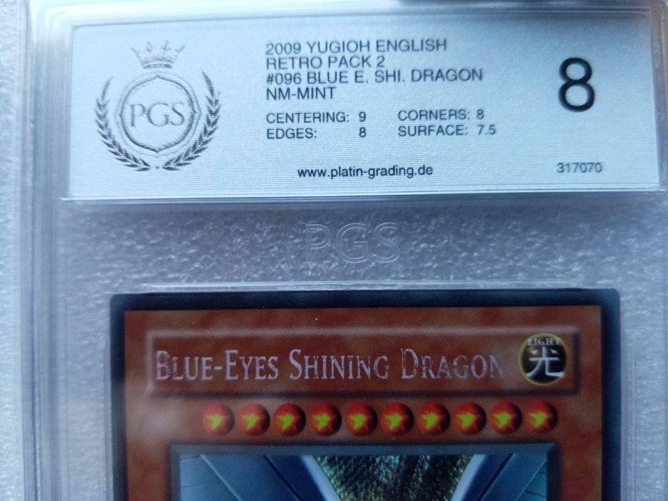 Yugioh TP RP graded PGS wie PSA Blue Eyes Shining Dragon RP2 in Otzberg