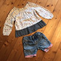 Mädchen Set Kombi Bluse jeansshort Hose Langarm 98/104 Bayern - Türkheim Vorschau