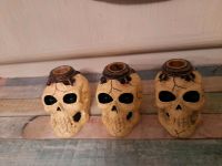 3 Deko Kerzenhalter Totenkopf Halloween Nordrhein-Westfalen - Herne Vorschau