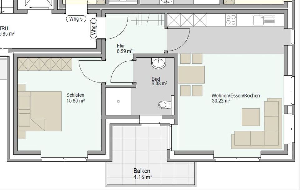 Eigentumswohnung 6 im Obergeschoss (Mehrfamilienhaus 8 WE) - RESERVIERT in Wadersloh