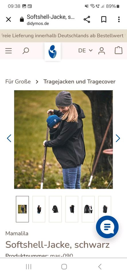 Mamalila Softshell Tragejacke Umstandsjacke Gr.S in Steinbach-Hallenberg (Thüringer W)