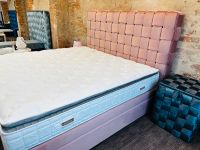 Gratis Lieferung|Neu|200cm|Samt-Boxspringbett + Bettkasten + Matratze Familienbett Ehebett Doppelbett Cord Bett Polsterbett Jugendbett Mädchenbett Rosa Brandenburg - Panketal Vorschau