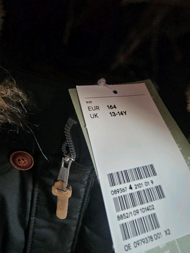 Wattierter Parka Winterjacke H&M Gr  164 in Leiferde