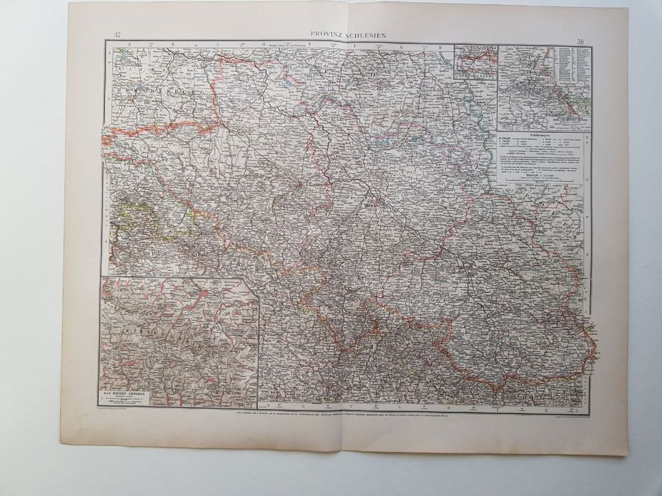 Provinz Schlesien Karte aus Andrees Handatlas von 1899 in Leonberg