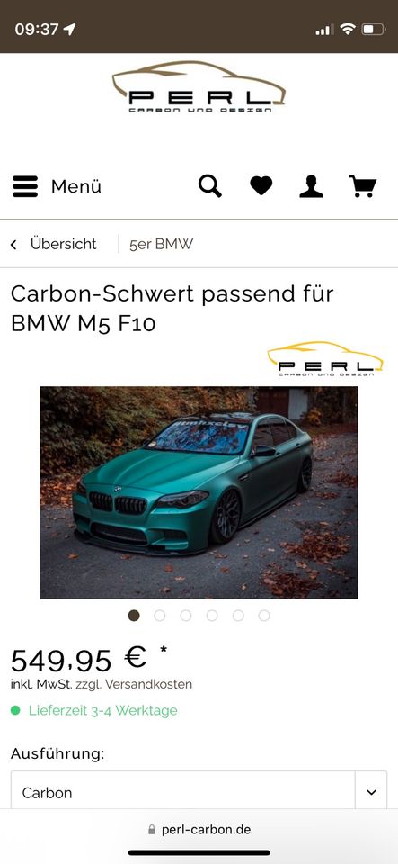 BMW F10 M5 F11 PERL Carbon Schwert, Spoiler, Ansatz, Lippe in Pössneck