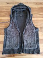 Strickweste mit Kunstfell grau OPUS Gr. 40 Kaputze Reißverschluss Bayern - Pastetten Vorschau