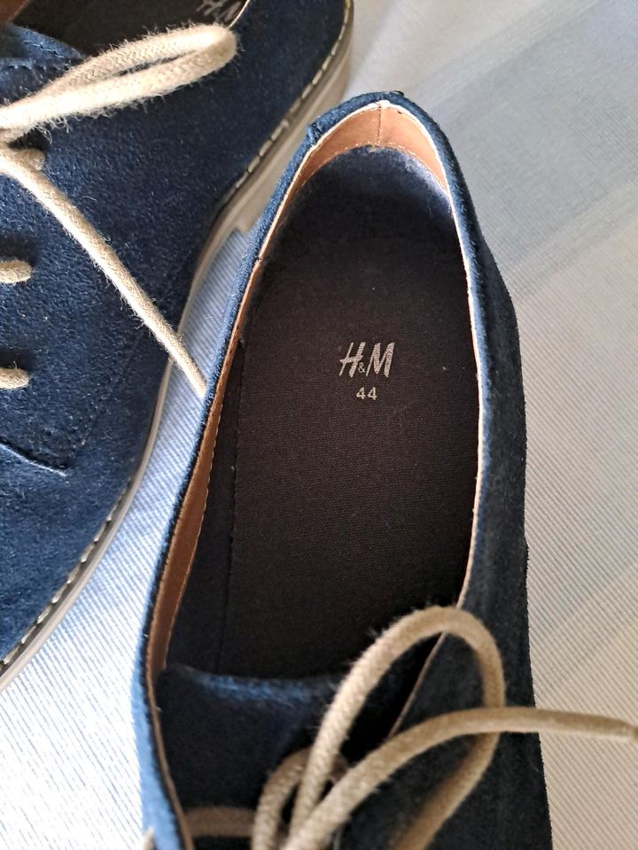 H&M Herren Sneakers 44 blau Schnürschuh in Mehring
