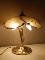 Vintage Tischleuchte gold Glas Blüte Blume Tischlampe Lampe Licht Hessen - Darmstadt Vorschau