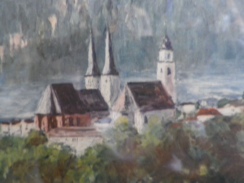 Walter Thamm Dorfkirche Berchtesgaden m. Watzmann Öl/Holz 31x39cm in Netphen