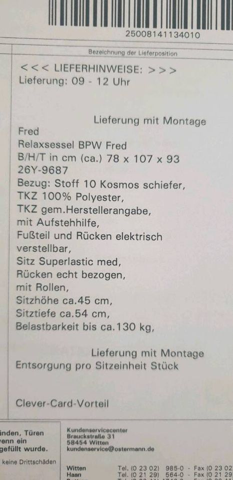 Sessel elektrisch verstellbar - neuwertig - NP 970€ in Hannover