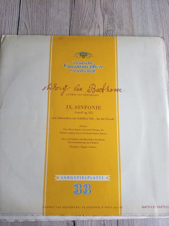 Beethoven  Tulp 1956 IX. Sinfonie D-moll Op. 125 2 Schallplatten in Heusweiler