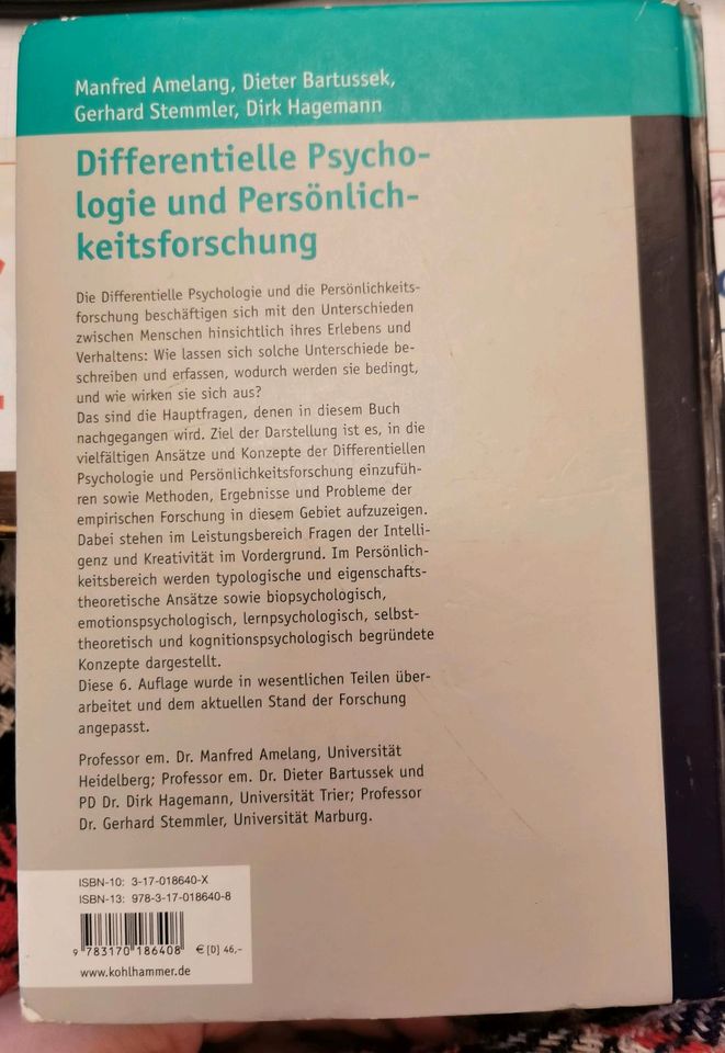 Differentielle Psychologie und Persönlichkeitsforschung. Amelang in Frankfurt am Main