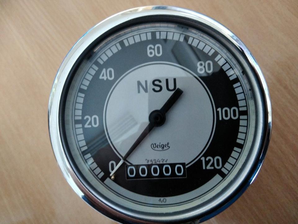 speedometer tachometer VEIGEL 120 140km NSU OSL 251 501 601 in Wolfsgrün