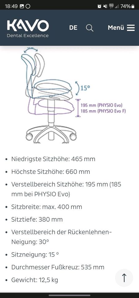 Kavo Physio Evo Behandlerstühle/Praxisstühle in Saalfeld (Saale)