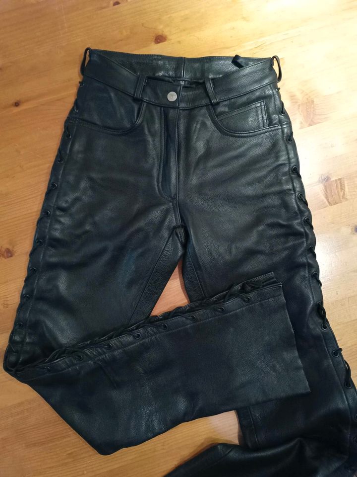 Echt Lederhose Damen Motorradhose 34 mit Schnürung in Eldingen