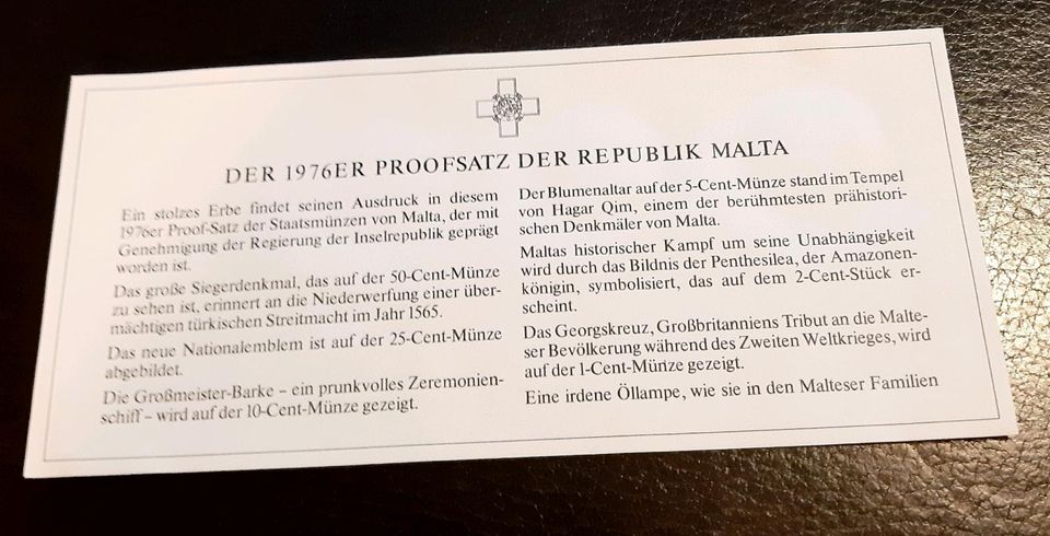 1976er Proofsatz der Republik Malta in Bremen