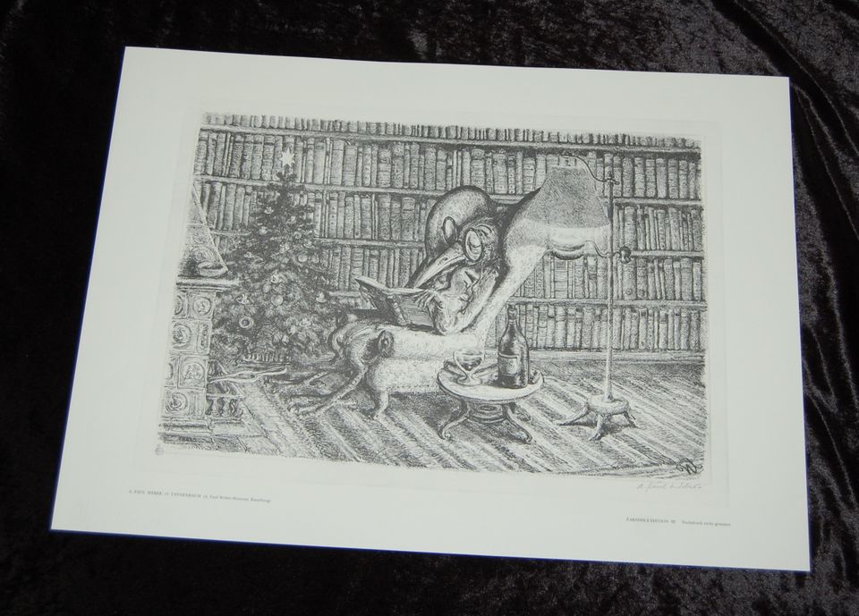 A.Paul Weber, Oh Tannenbaum Lithographie/Origin-Faksimile, limit. in Meldorf