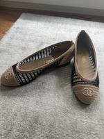 Chanel Raffia Ballerina 36.5 beige / black NEW !! Hessen - Offenbach Vorschau