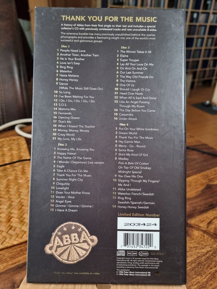 ABBA ‎– "Thank You For The Music" [4 CD Compilation Limited Edit] in Essen