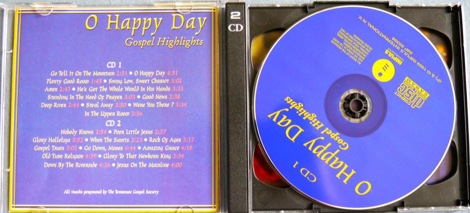 2CD Oh Happy Day Gospel Highlights 2000 Tennessee Society in Berlin