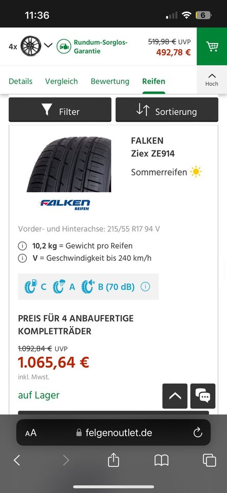 17“ Alufelgen Alutec Monstr + neuwertige Sommerreifen 215 /55 R17 in Gütersloh