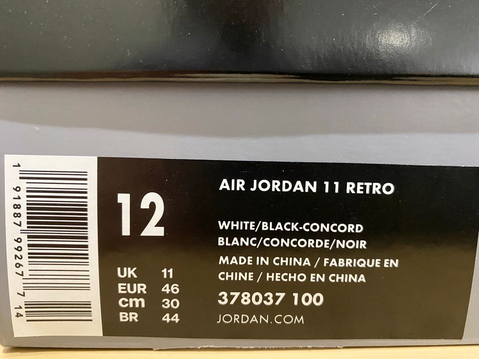 Nike Air Jordan 11 Retro Concord US 12 / EUR 46 Jumpman Neu in Berlin