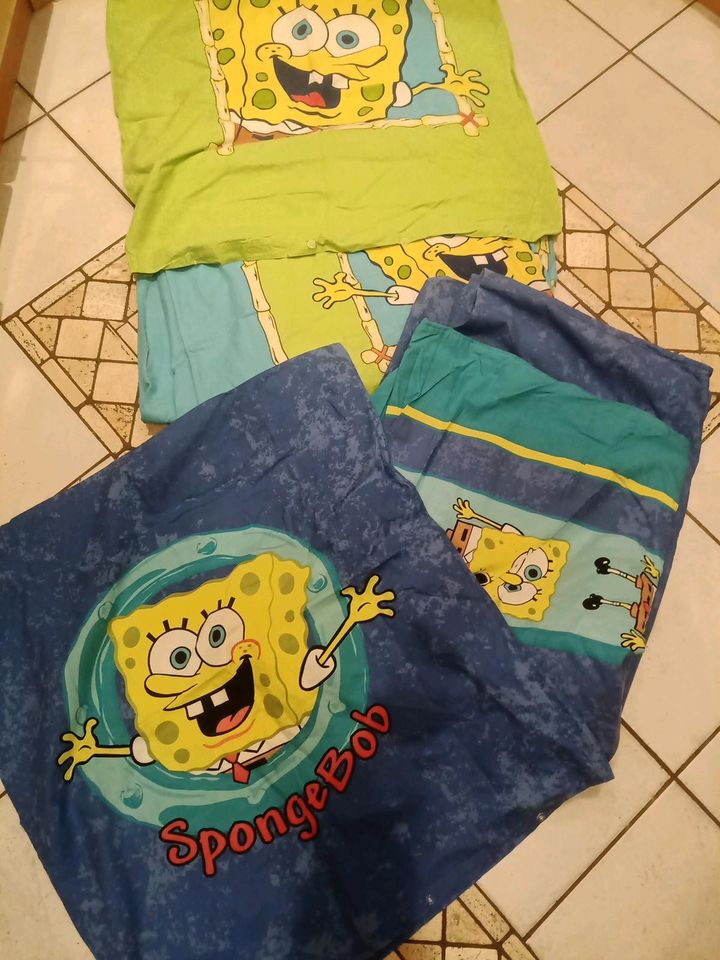 2 x Spongebob Bettwäsche 135 x 200 Herding zum Knöpfen in Böbrach