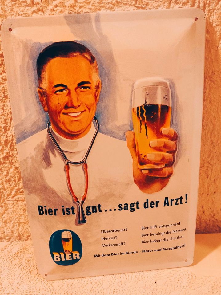 Retro Blechschild Bier ist gut.... in Künzelsau