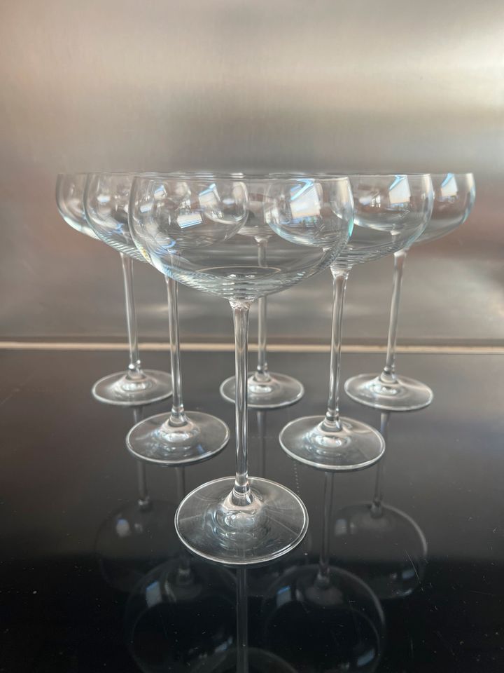 Sektkelche, Cocktailgläser, langstielig, 18 cm gesamt, 6 Stck in Kempen