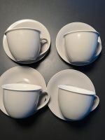 4x Jumbo Tasse mit Untertasse, 3x Müslischale, grau/weiß Düsseldorf - Grafenberg Vorschau