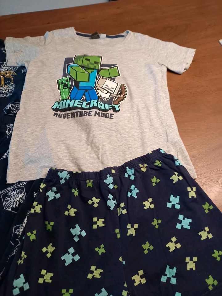 Pyjama Jungen 3-Set Harry Potter-Minecraft-Fußball Gr.134-140 Top in Ludwigshafen