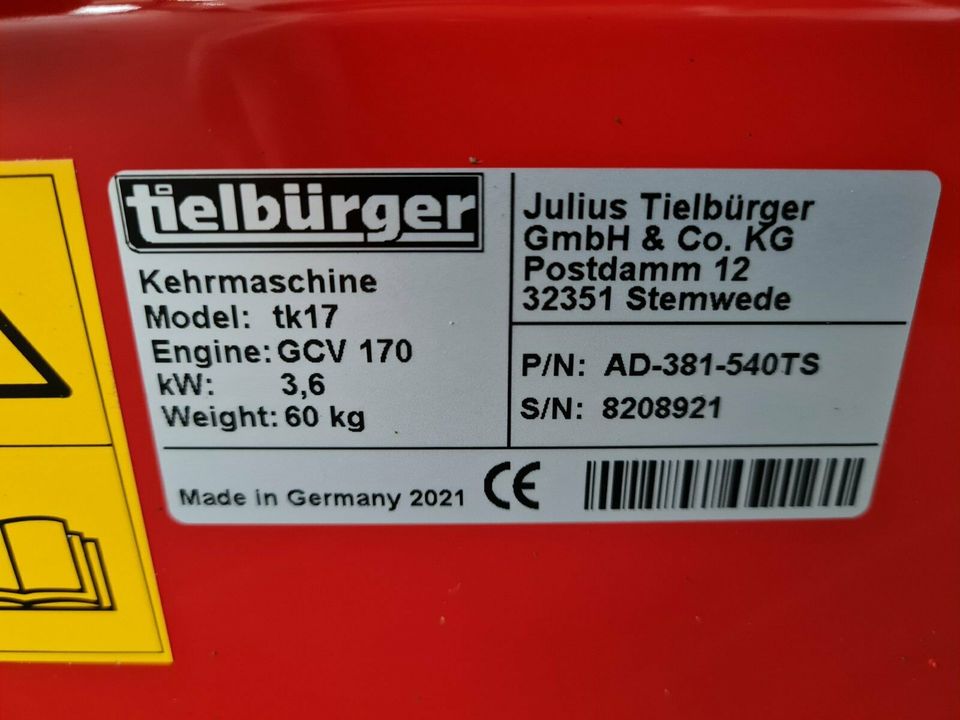 Tielbürger TK 17 Kehrmaschine inklusive Kehrgutbehälter in Wallenhorst