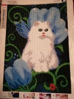 Fertiges Diamond Painting Bild Katze mit Tulpen Rostock - Toitenwinkel Vorschau