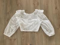 Cropped Bluse Lochmuster Weiß mit Schnürung Zara Nordrhein-Westfalen - Reichshof Vorschau