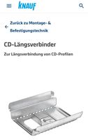 Trockenbau Knauf Längsverbinder für CD 60 Nordrhein-Westfalen - Witten Vorschau