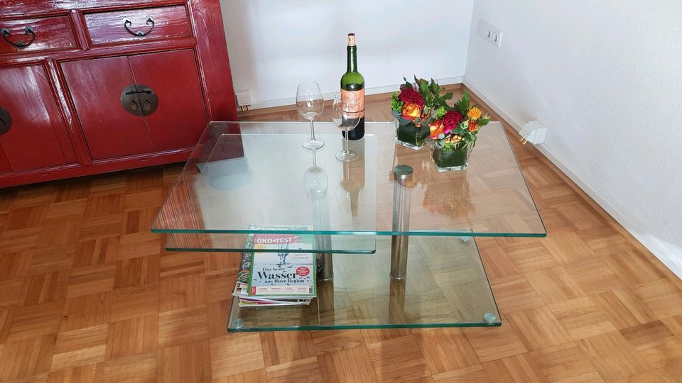 Glas - Edelstahl - Designer-Tisch, sehr hoher NP in Erkrath