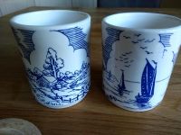 2 Stück Keramik Dose Becher blau weiß Windmühle Segelboot Mecklenburg-Vorpommern - Wolgast Vorschau