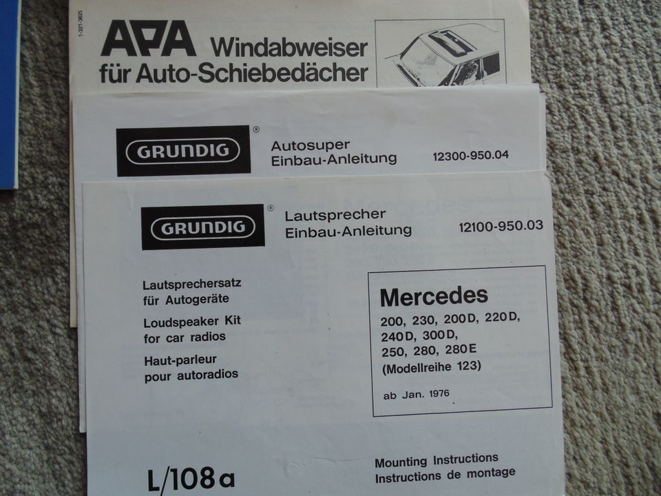 Mercedes 200 D / W123 SERVICE UNTERLAGEN von Bj.79 in Burgthann 