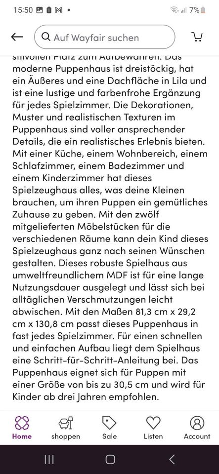 Puppenhaus xxl kinder Mädchen in Bergheim