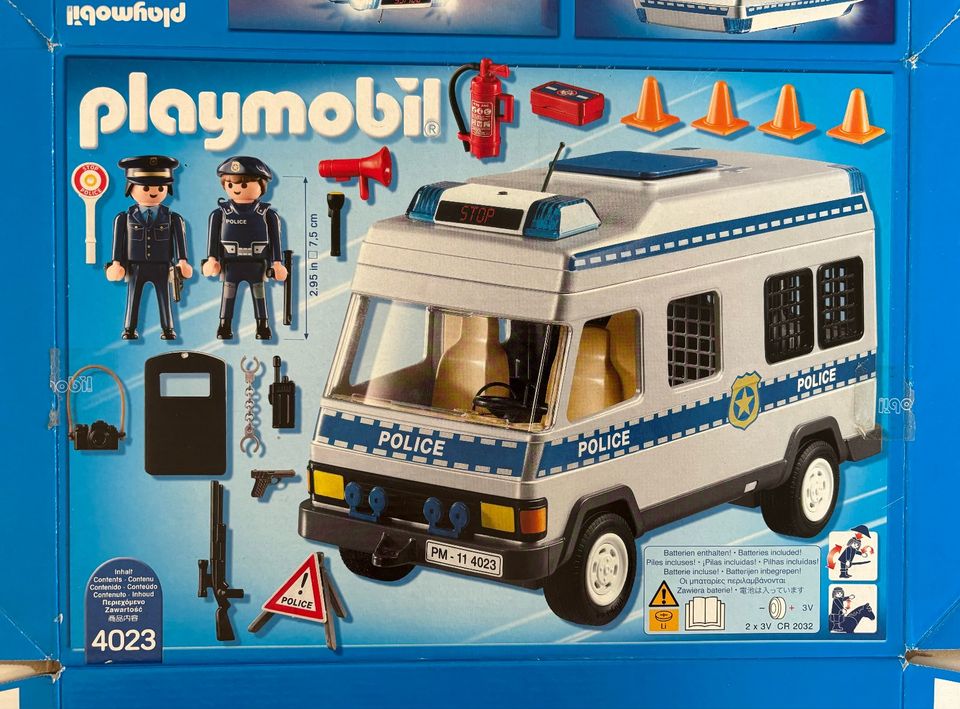 PLAYMOBIL - POLIZEITRANSPORTER 4023 + MOTORRAD + QUAD in Mainz