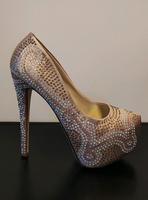 High Heels Beige mit Glitzer Steinchen Nordrhein-Westfalen - Ruppichteroth Vorschau