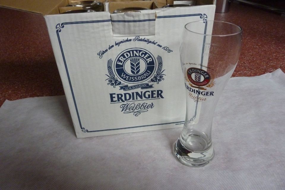 6 Erdinger Weißbiergläser, Biergläser, 0,2 L, neu, selten, rar in Oberhausen